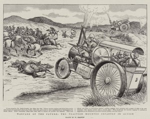 Warfare of the Future, a Traction Mounted Infantry in Action